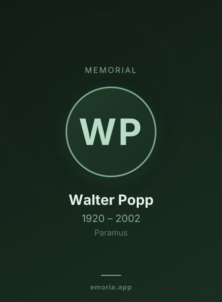 Memorial portrait of Walter Popp