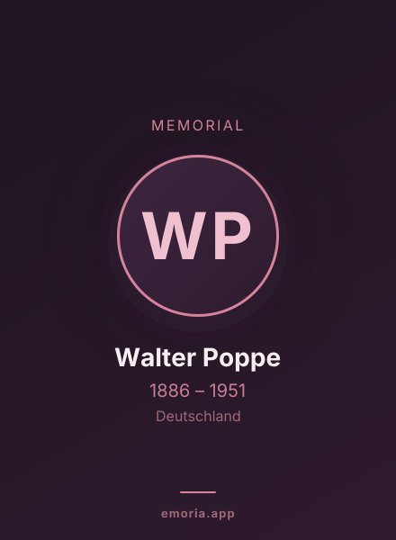 Memorial portrait of Walter Poppe