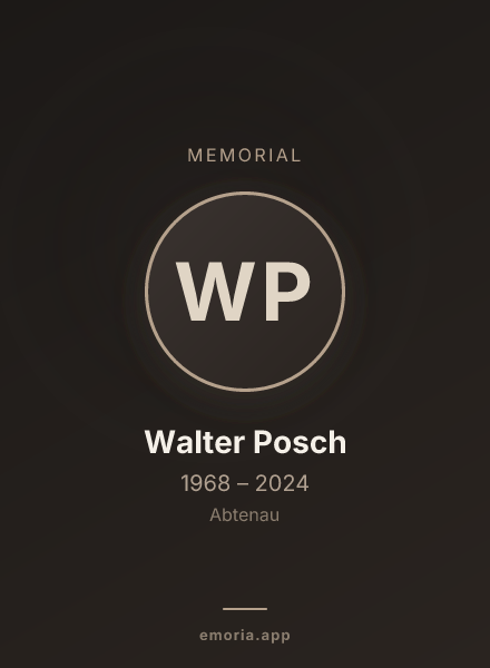 Memorial portrait of Walter Posch