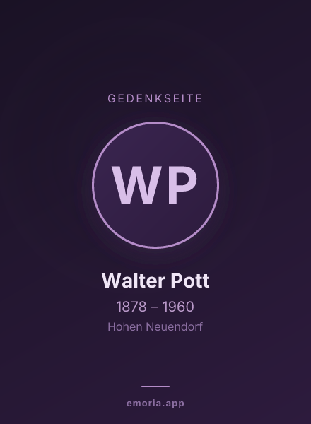 Gedenkportrait von Walter Pott