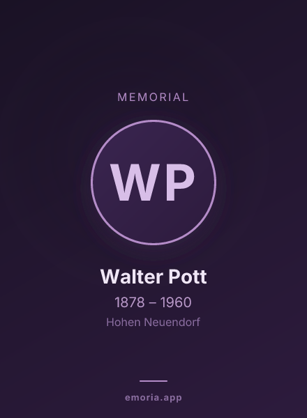 Memorial portrait of Walter Pott