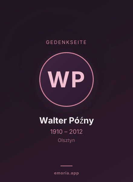 Gedenkportrait von Walter Późny