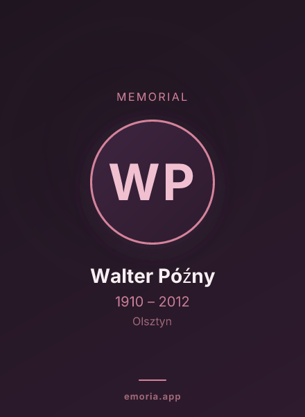 Memorial portrait of Walter Późny