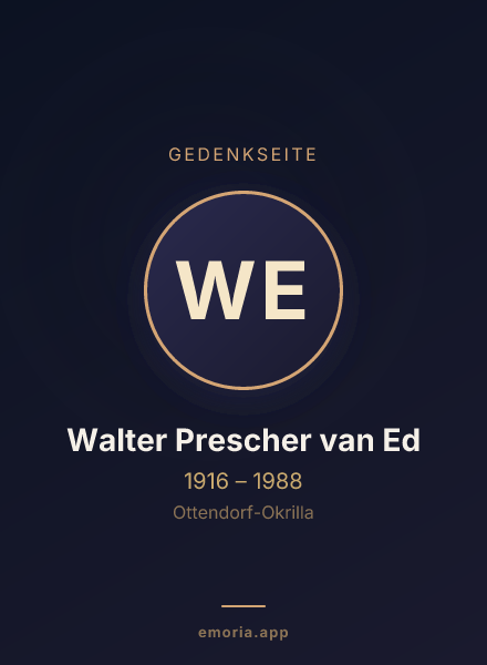 Gedenkportrait von Walter Prescher van Ed