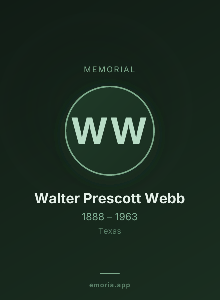 Memorial portrait of Walter Prescott Webb