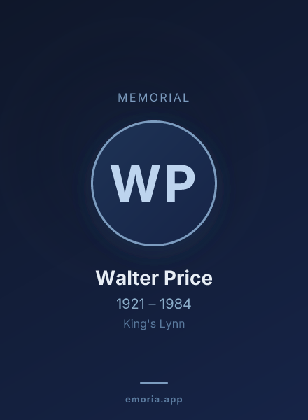 Memorial portrait of Walter Price