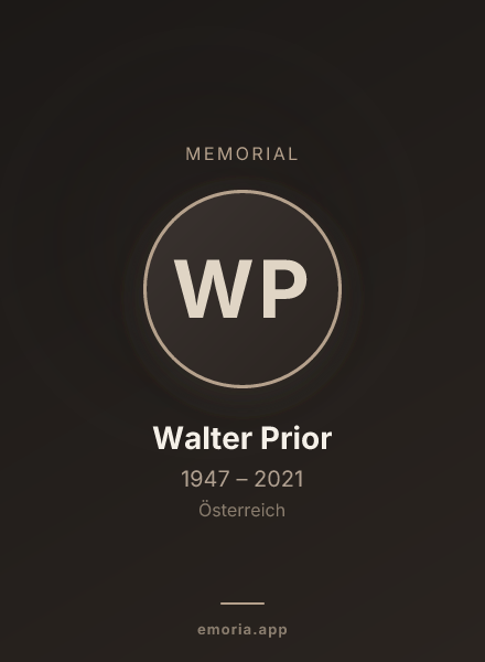 Memorial portrait of Walter Prior
