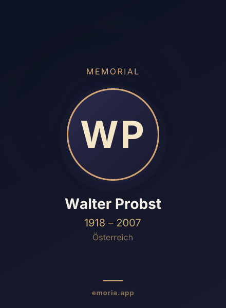 Memorial portrait of Walter Probst