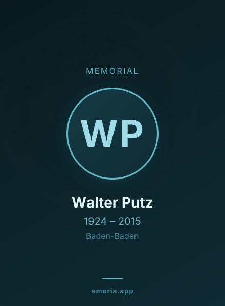 Memorial portrait of Walter Putz