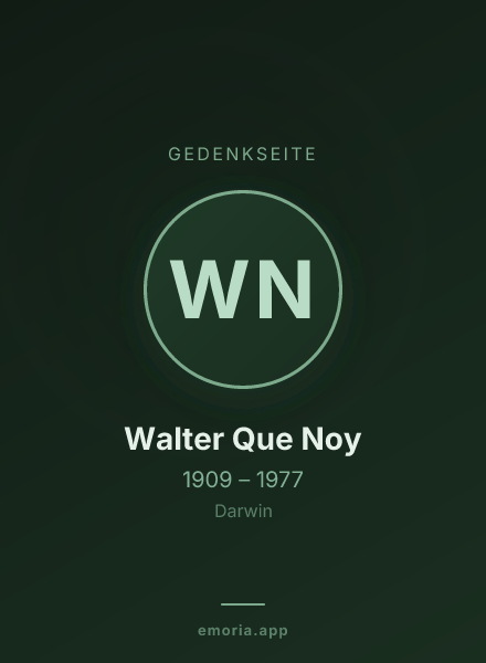 Gedenkportrait von Walter Que Noy
