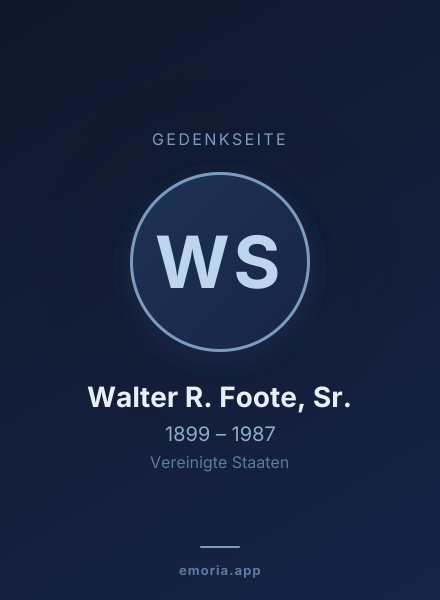 Gedenkportrait von Walter R. Foote, Sr.