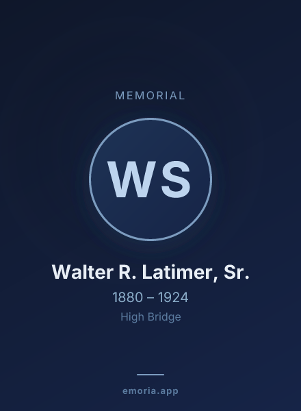 Memorial portrait of Walter R. Latimer, Sr.