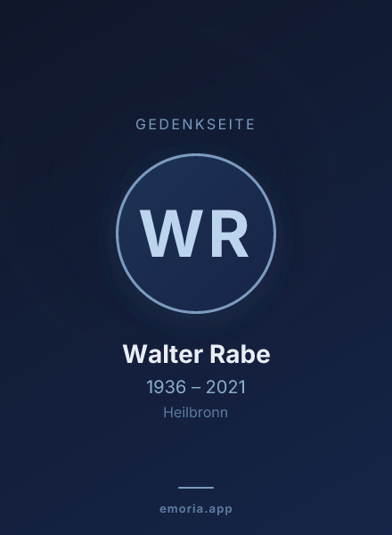Gedenkportrait von Walter Rabe