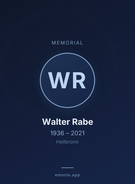 Memorial portrait of Walter Rabe