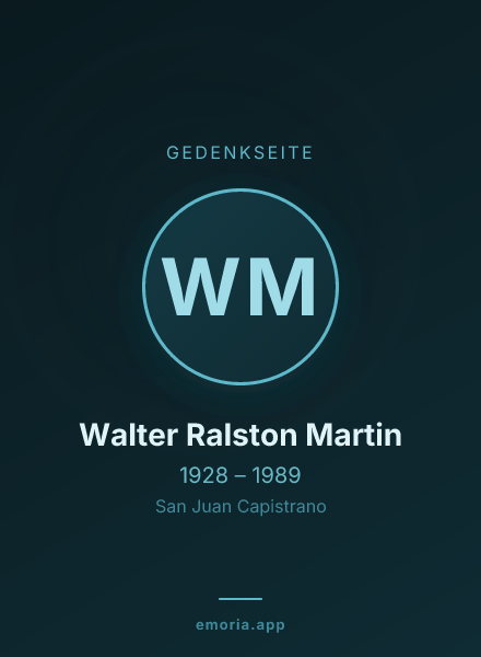 Gedenkportrait von Walter Ralston Martin