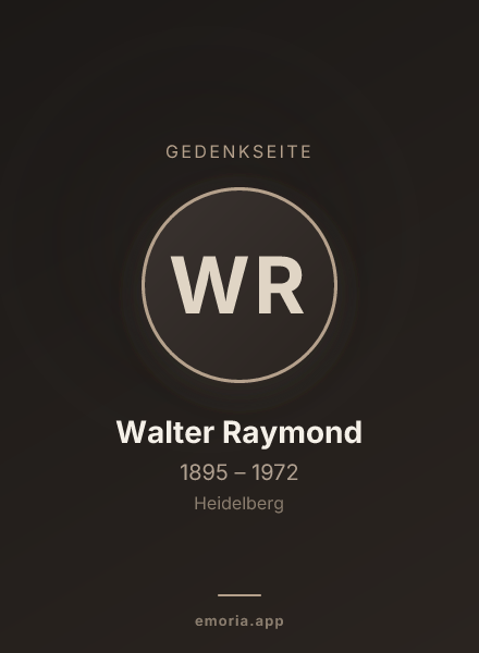 Gedenkportrait von Walter Raymond