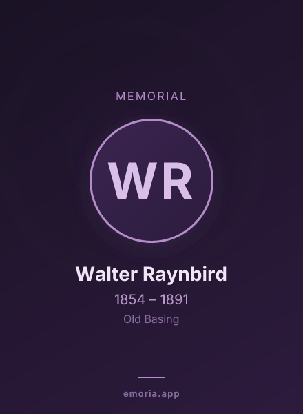 Memorial portrait of Walter Raynbird