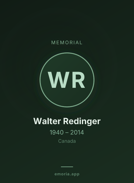 Memorial portrait of Walter Redinger