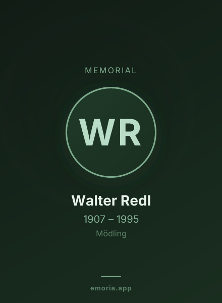 Memorial portrait of Walter Redl