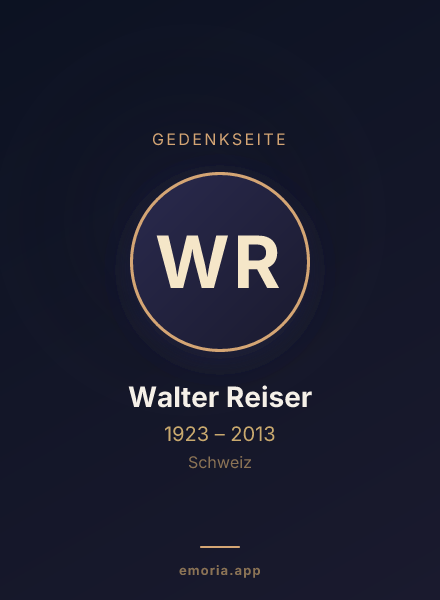 Gedenkportrait von Walter Reiser