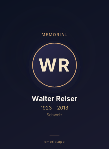 Memorial portrait of Walter Reiser