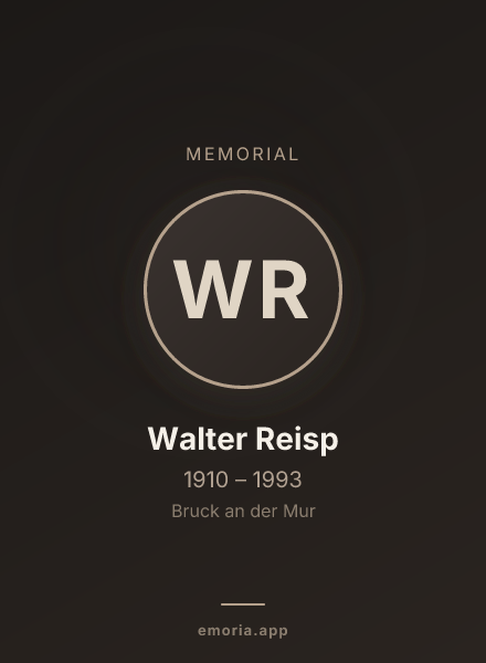 Memorial portrait of Walter Reisp