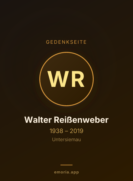 Gedenkportrait von Walter Reißenweber