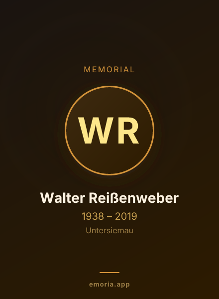 Memorial portrait of Walter Reißenweber