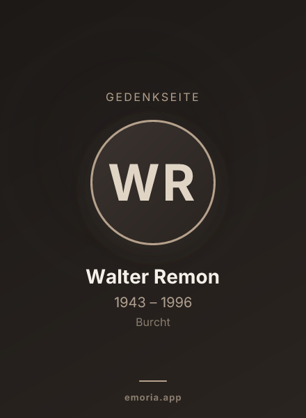 Gedenkportrait von Walter Remon