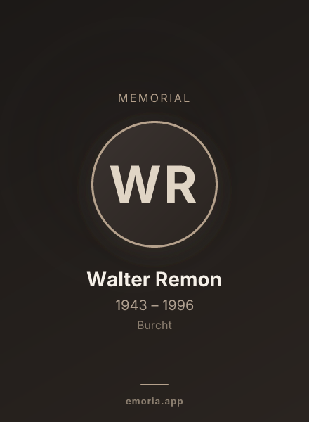 Memorial portrait of Walter Remon