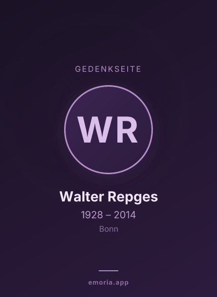 Gedenkportrait von Walter Repges