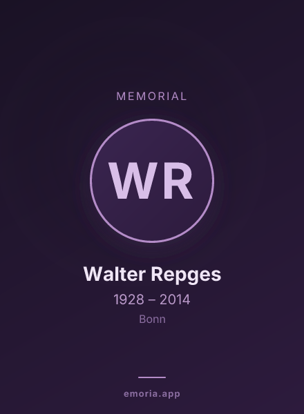 Memorial portrait of Walter Repges