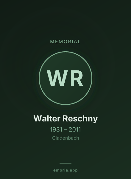 Memorial portrait of Walter Reschny