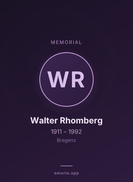 Memorial portrait of Walter Rhomberg