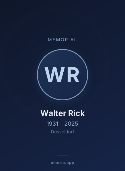 Memorial portrait of Walter Rick