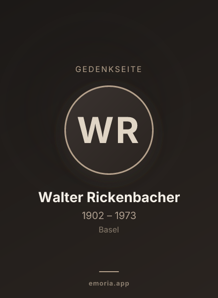 Gedenkportrait von Walter Rickenbacher