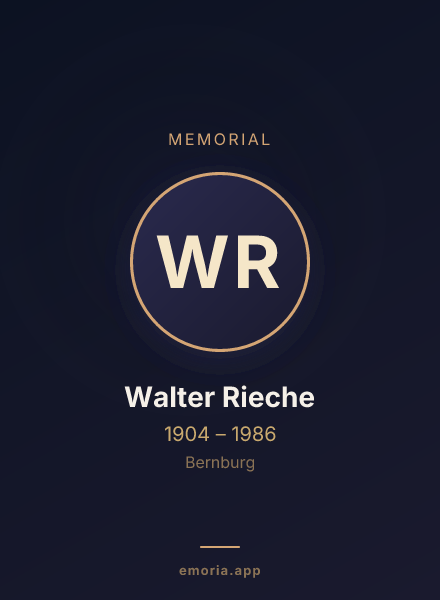 Memorial portrait of Walter Rieche