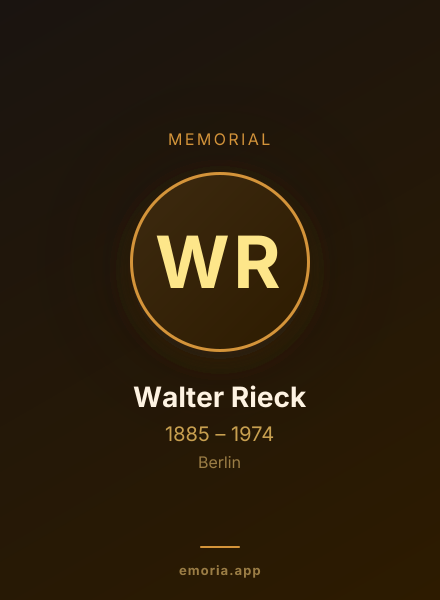Memorial portrait of Walter Rieck
