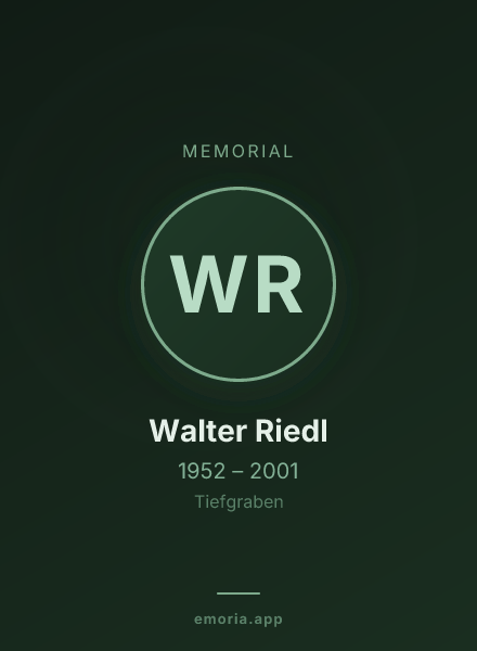 Memorial portrait of Walter Riedl