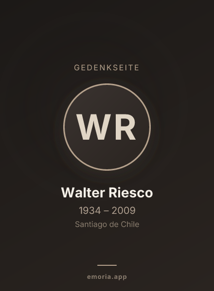 Gedenkportrait von Walter Riesco