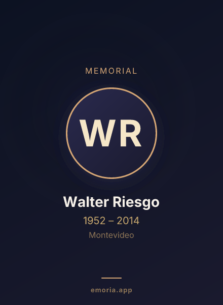 Memorial portrait of Walter Riesgo