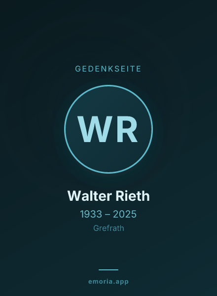 Gedenkportrait von Walter Rieth
