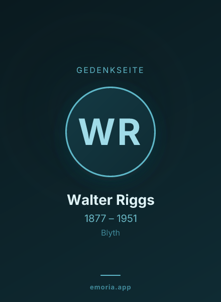 Gedenkportrait von Walter Riggs