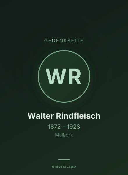 Gedenkportrait von Walter Rindfleisch