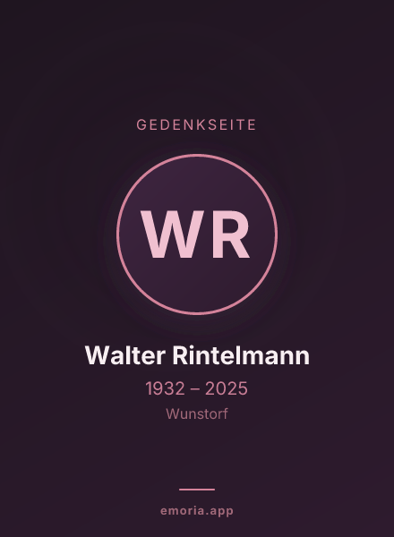 Gedenkportrait von Walter Rintelmann