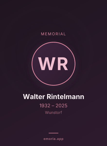 Memorial portrait of Walter Rintelmann