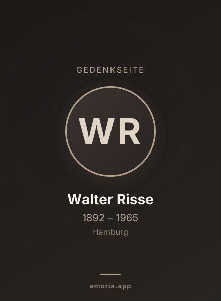 Gedenkportrait von Walter Risse