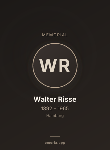 Memorial portrait of Walter Risse