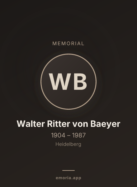 Memorial portrait of Walter Ritter von Baeyer