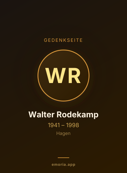 Gedenkportrait von Walter Rodekamp